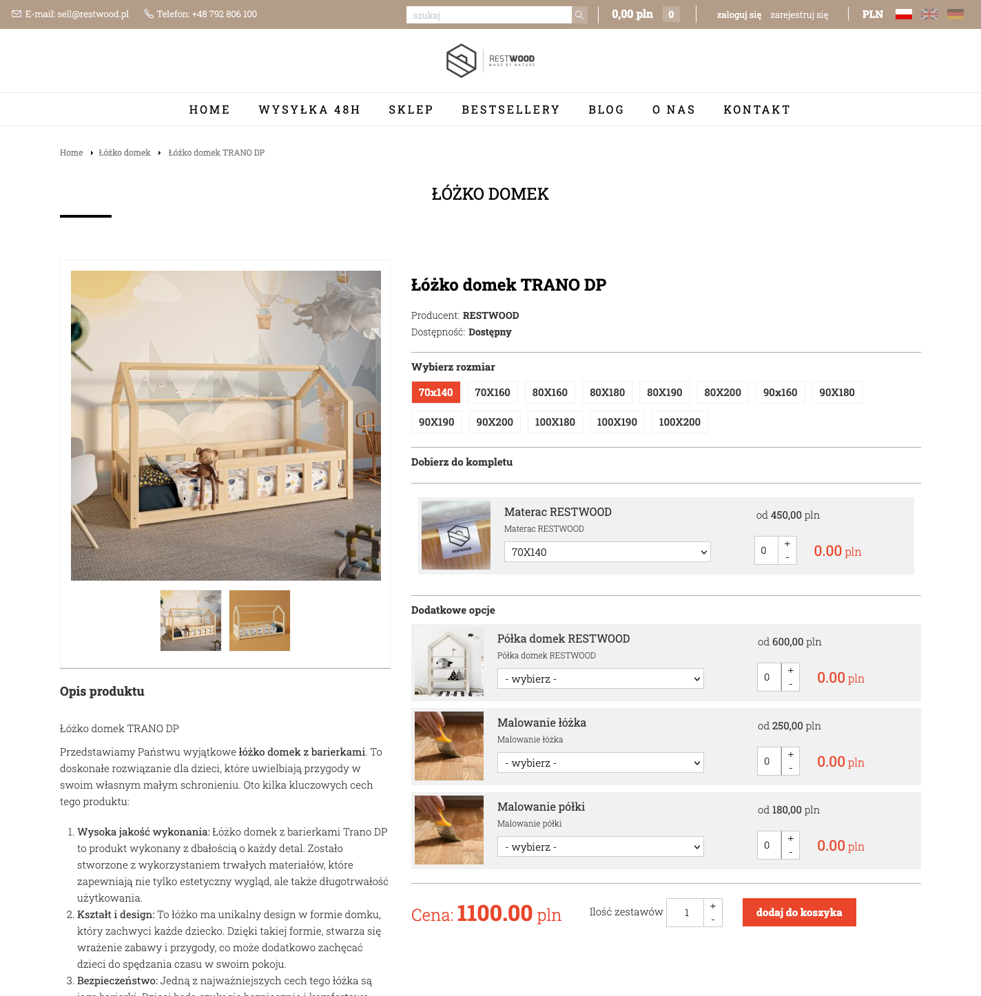 Platforma B2B/B2C dla producenta łóżek drewnianych