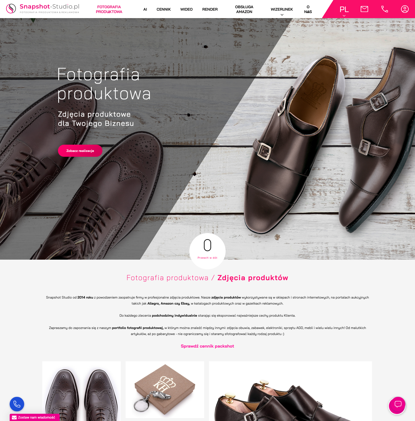 Autorski CRM wraz z serwisem www dla Snapshot-Studio.pl
